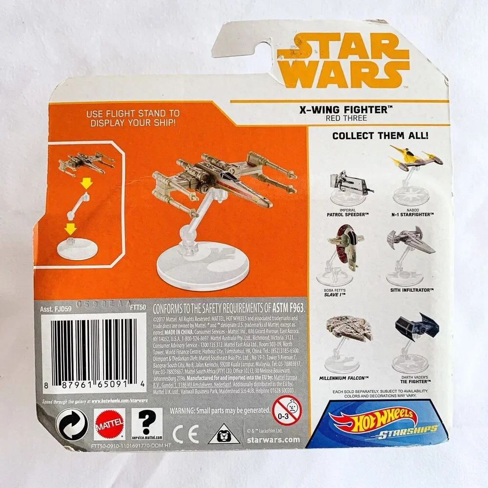 HOT WHEELS Starships Star Wars 2017 X-Wing Fighter Red Three Die-Cast NIB